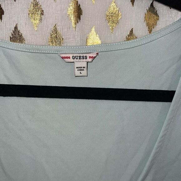 NWT Guess AMORI BUTTON UP TOP in Aloe Palm green size L - Picture 5 of 6